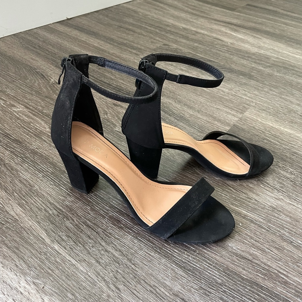 Black strappy heels